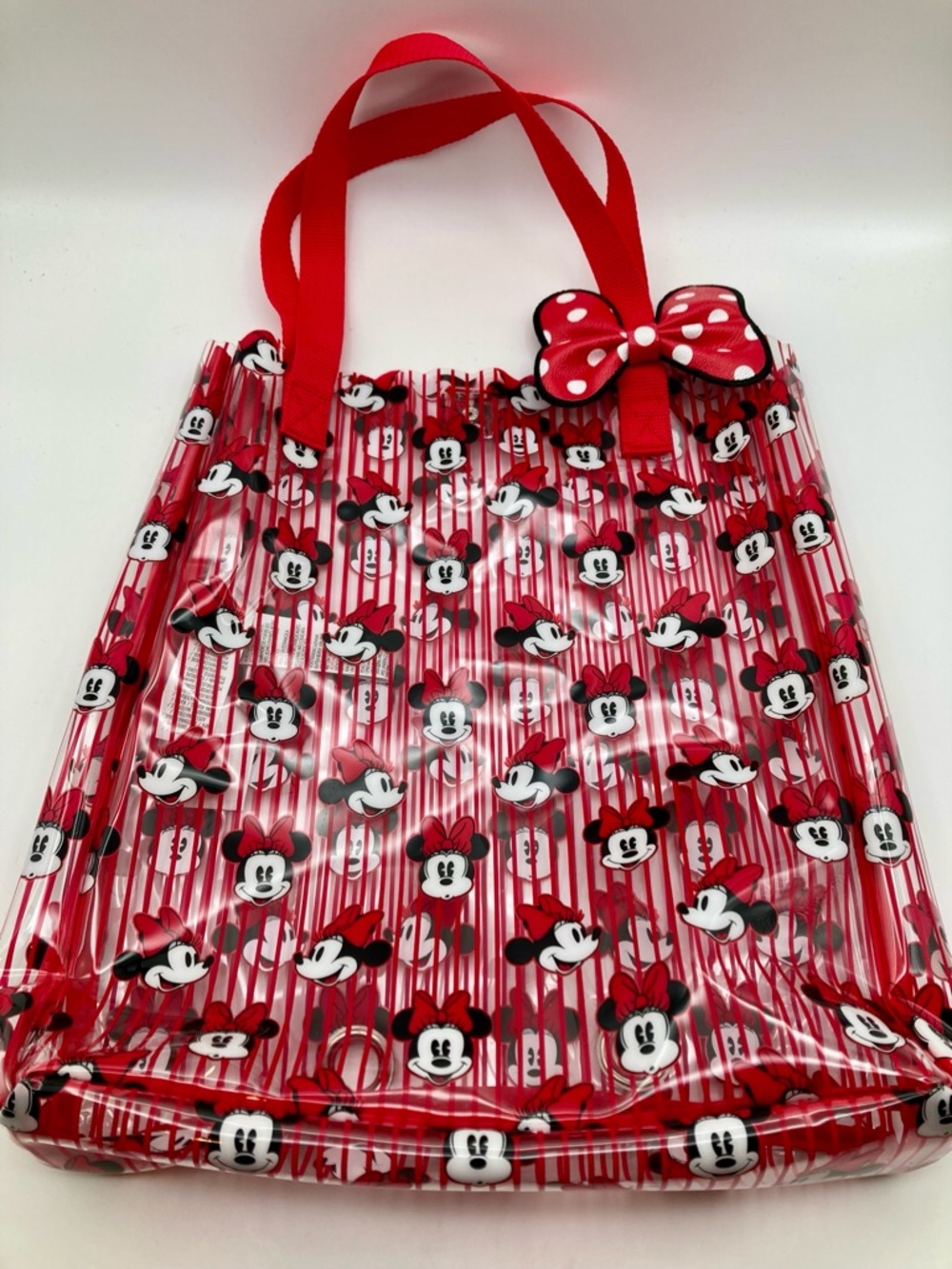 Disney Minnie Mouse Swim Bag Clear Red Bow Tote Bag Shoulder Purse Cute - Picture 1 of 10